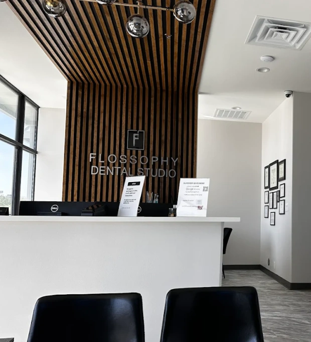 Flossophy Dental Studio waiting area in North Fort Worth near Alliance Town Center